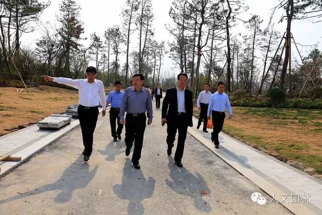 陜西省省人大常委會副主任李金柱前來人文園林營造的韓城國家文史公園調研